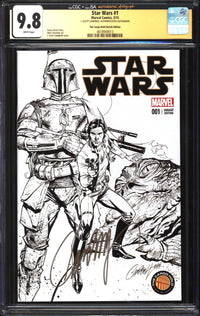 Star Wars (2015) #1 The Cargo Hold Sketch Edition CGC x JSA Signature Series 9.8 NM/MT Signed J. Scott Campbell