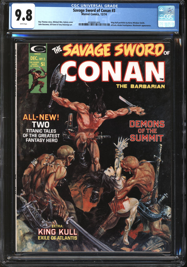 Savage Sword Of Conan (1974) #  3 CGC 9.8 NM/MT