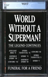 Superman (1987) # 75 CGC 9.8 NM/MT