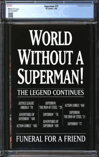 Superman (1987) # 75 CGC 9.8 NM/MT