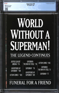 Superman (1987) # 75 CGC 9.8 NM/MT