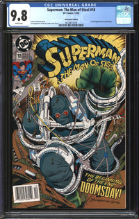 Superman: The Man Of Steel (1991) #18 Newsstand Edition CGC 9.8 NM/MT