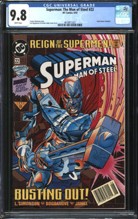 Superman: The Man Of Steel (1991) #22 Newsstand Edition CGC 9.8 NM/MT