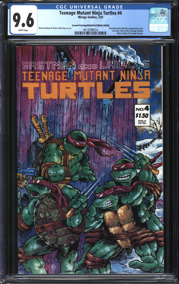 Teenage Mutant Ninja Turtles (1984) # 4 Second Printing/Manufacturing Error CGC 9.6 NM+