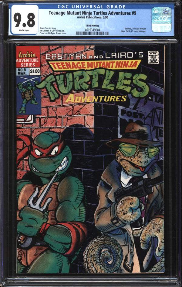 Teenage Mutant Ninja Turtles Adventures (1989) # 9 Third Printing CGC 9.8 NM/MT