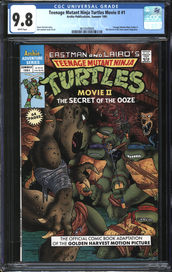 Teenage Mutant Ninja Turtles Movie II: The Secret Of The Ooze (1991) #1 CGC 9.8 NM/MT