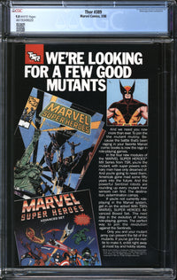 Thor (1966) #389 CGC 9.8 NM/MT