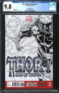 Thor: God Of Thunder (2013) #1 Joe Quesada Sketch Cover CGC 9.8 NM/MT