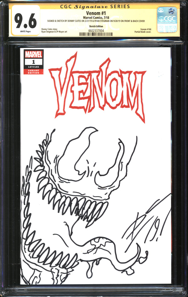 Venom (2018) #1 Sketch Edition CGC Signature Series 9.6 NM+ Signed/Sketch Donny Cates & Ryan Stegman