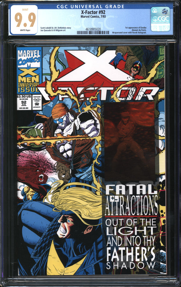 X-Factor (1986) #92 CGC 9.9 MINT