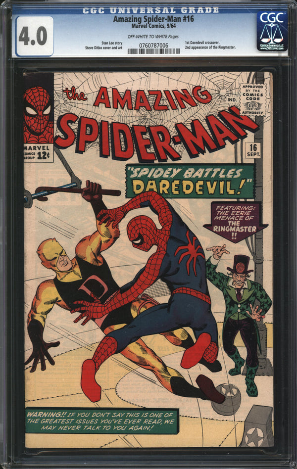 Amazing Spider-Man (1963) # 16 CGC 4.0 VG