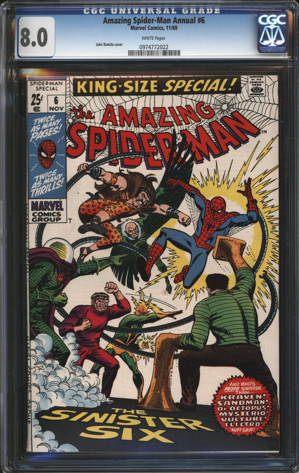 Amazing Spider-Man Annual (1969) #6 CGC 8.0 VF