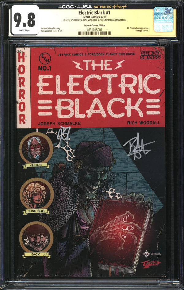 Electric Black (2019) #1 Jetpack Comics Edition CGC x JSA Signature Series 9.8 NM/MT Signed Joseph Schmalke & Rich Woodall