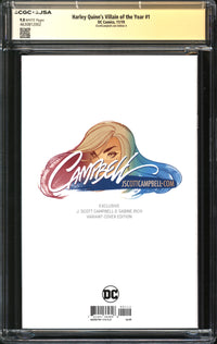 Harley Quinn's Villain Of The Year (2019) #1 JScottCampbell.com Edition A CGC x JSA Signature Series 9.8 NM/MT Signed J. Scott Campbell