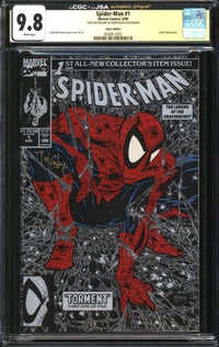 Spider-Man (1990) # 1 Silver Edition CGC x JSA Signature Series 9.8 NM/MT Signed Todd McFarlane