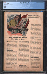 Incredible Hulk (1962) #  1 CGC 1.8 GD-