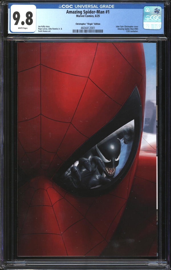 Amazing Spider-Man (2025) #1 C2E2 John Tyler Christopher Virgin Edition w/ Case CGC 9.8 NM/MT
