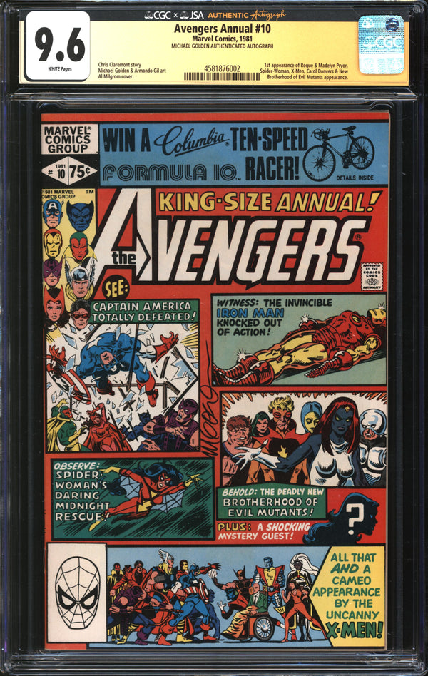 Avengers Annual (1981) #10 CGC x JSA Signature Series 9.6 NM+ Signed Michael Golden