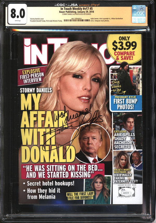 In Touch Weekly (2018) Vol. 17, #5 CGC x JSA Signature Series 8.0 VF Signed Stormy Daniels