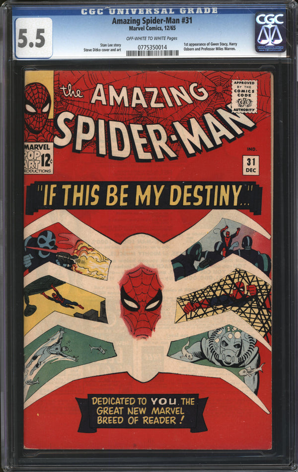 Amazing Spider-Man (1963) # 31 CGC 5.5 FN-