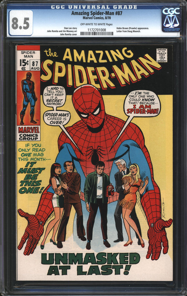 Amazing Spider-Man (1963) # 87 CGC 8.5 VF+