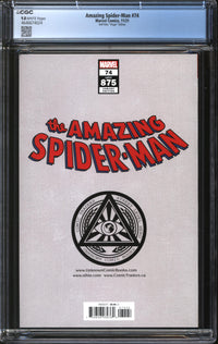 Amazing Spider-Man (2018) #74 Gabriele Dell'Otto Virgin Edition CGC 9.8 NM/MT