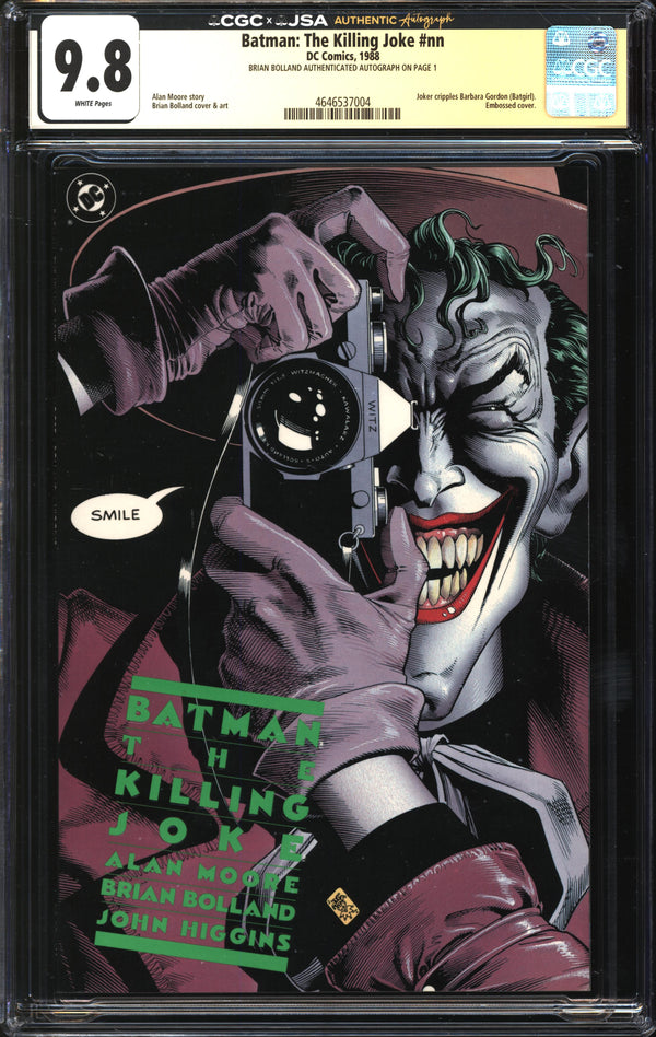 Batman: The Killing Joke (1988) #1 CGC x JSA Signature Series 9.8 NM/MT Signed Brian Bolland
