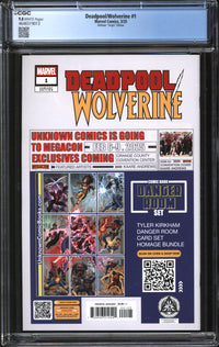 Deadpool/Wolverine (2025) #1 Tyler Kirkham Virgin Edition CGC 9.8 NM/MT