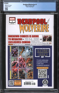 Deadpool/Wolverine (2025) #1 Tyler Kirkham Virgin Edition CGC 9.8 NM/MT