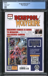 Deadpool/Wolverine (2025) #1 Tyler Kirkham Virgin Edition CGC 9.8 NM/MT