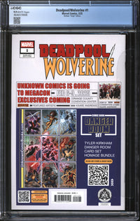 Deadpool/Wolverine (2025) #1 Tyler Kirkham Virgin Edition CGC 9.9 MINT
