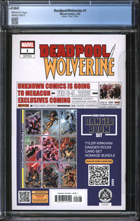 Deadpool/Wolverine (2025) #1 Tyler Kirkham Virgin Edition CGC 9.9 MINT