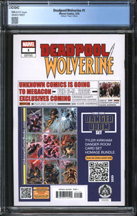 Deadpool/Wolverine (2025) #1 Tyler Kirkham Virgin Edition CGC 9.8 NM/MT