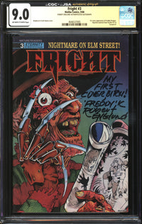 Fright (1988) #3 CGC x JSA Signature Series 9.0 VF/NM Signed Robert Englund