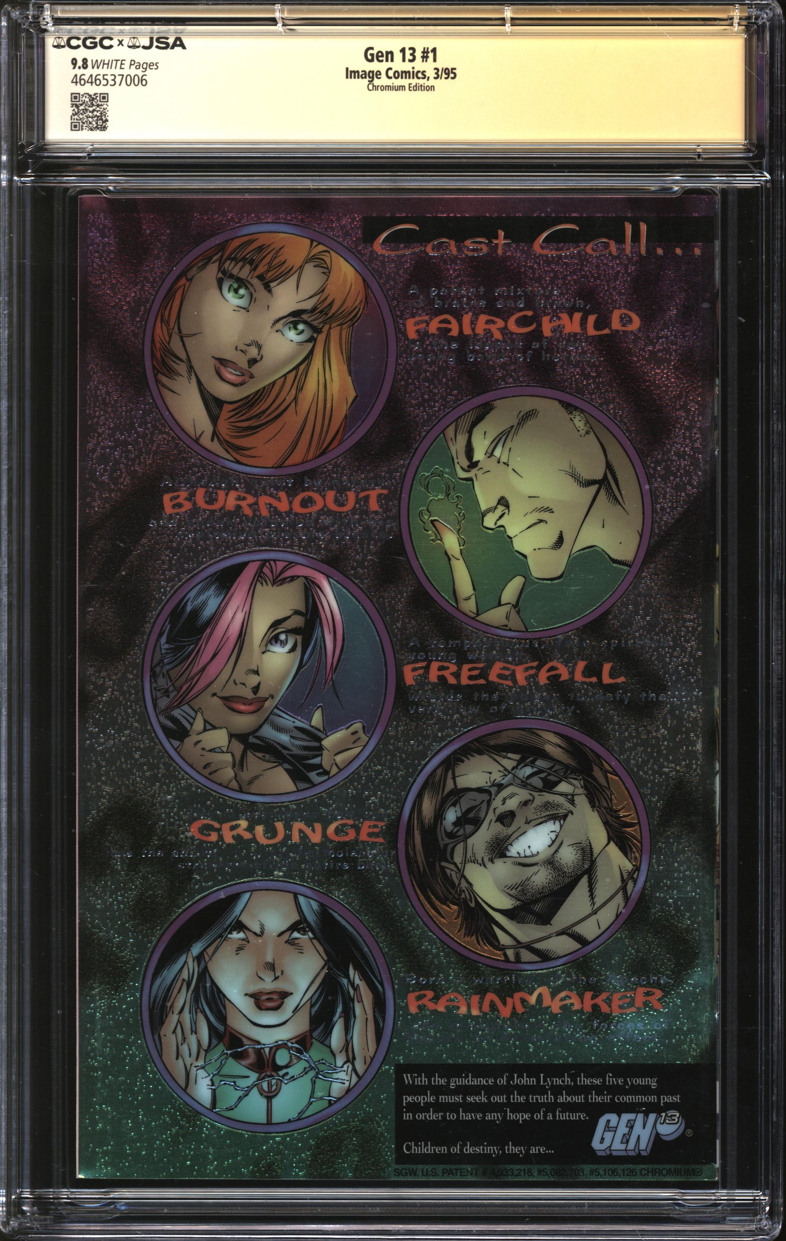 Gen 13 (1995) # 1 Chromium Edition CGC x JSA Signature Series 9.8