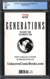 Generations: The Unworthy Thor & The Mighty Thor (2017) #1 Greg Horn Unknown Comics Virgin Edition CGC 9.8 NM/MT