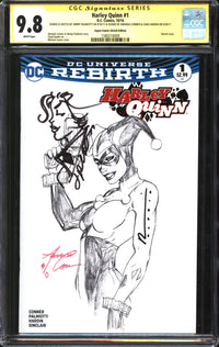 Harley Quinn (2016) #1 Aspen Comics Sketch Edition CGC Signature Series 9.8 NM/MT Signed/Sketch Jimmy Palmiotti, Signed Amanda Conner & Chad Hardin