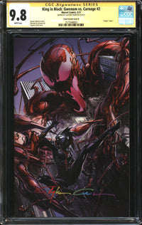 King In Black: Gwenom Vs. Carnage (2021) #2 Clayton Crain Variant Cover B CGC Signature Series 9.8 NM/MT Signed Clayton Crain