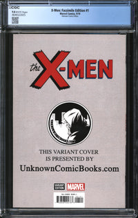 X-Men: Facsimile Edition (2019) #1 Unknown Comics Edition CGC 9.8 NM/MT
