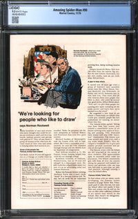 Amazing Spider-Man (1963) # 90 CGC 9.2 NM-