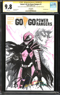 Saban's Go Go Power Rangers (2017) # 1 Sketch Edition CGC Signature Series 9.8 NM/MT Signed/Sketch Marcelo Biott & Signed Ryan Parrott