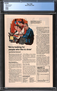 Thor (1966) #169 CGC 9.4 NM