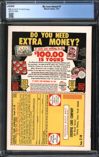 My Love Annual (1971) #1 CGC 9.0 VF/NM