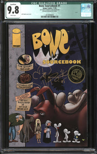 Bone Sourcebook (1995) #1 San Diego Comic-Con Limited Edition CGC x JSA Signature Series Qualified 9.8 NM/MT Signed Jeff Smith