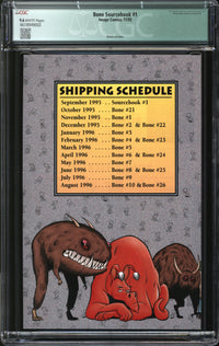 Bone Sourcebook (1995) #1 San Diego Comic-Con Limited Edition CGC x JSA Signature Series Qualified 9.6 NM+ Signed Jeff Smith