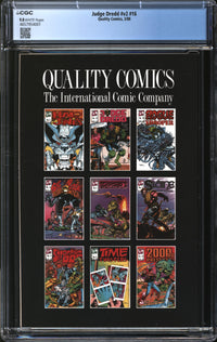 Judge Dredd (1986) #16 CGC 9.8 NM/MT