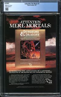 Labyrinth: The Movie (1986) #3 CGC 9.8 NM/MT