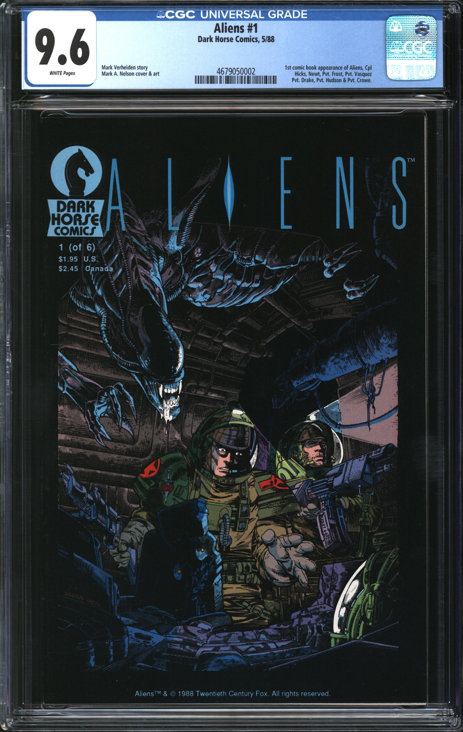 Aliens (1988) #1 CGC 9.6 NM+ – Red Hood Comics