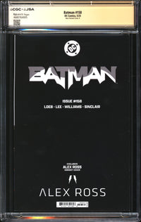 Batman (2016) #158 Alex Ross Variant Cover A CGC Signature Series 9.6 NM+ Signed Alex Ross