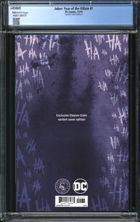 Joker: Year Of The Villain (2019) #1 Clayton Crain Scorpion Comics Edition A CGC 9.8 NM/MT